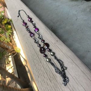 White House Black Market WHBM Purple Long Opera Length Womens Fashion Necklace